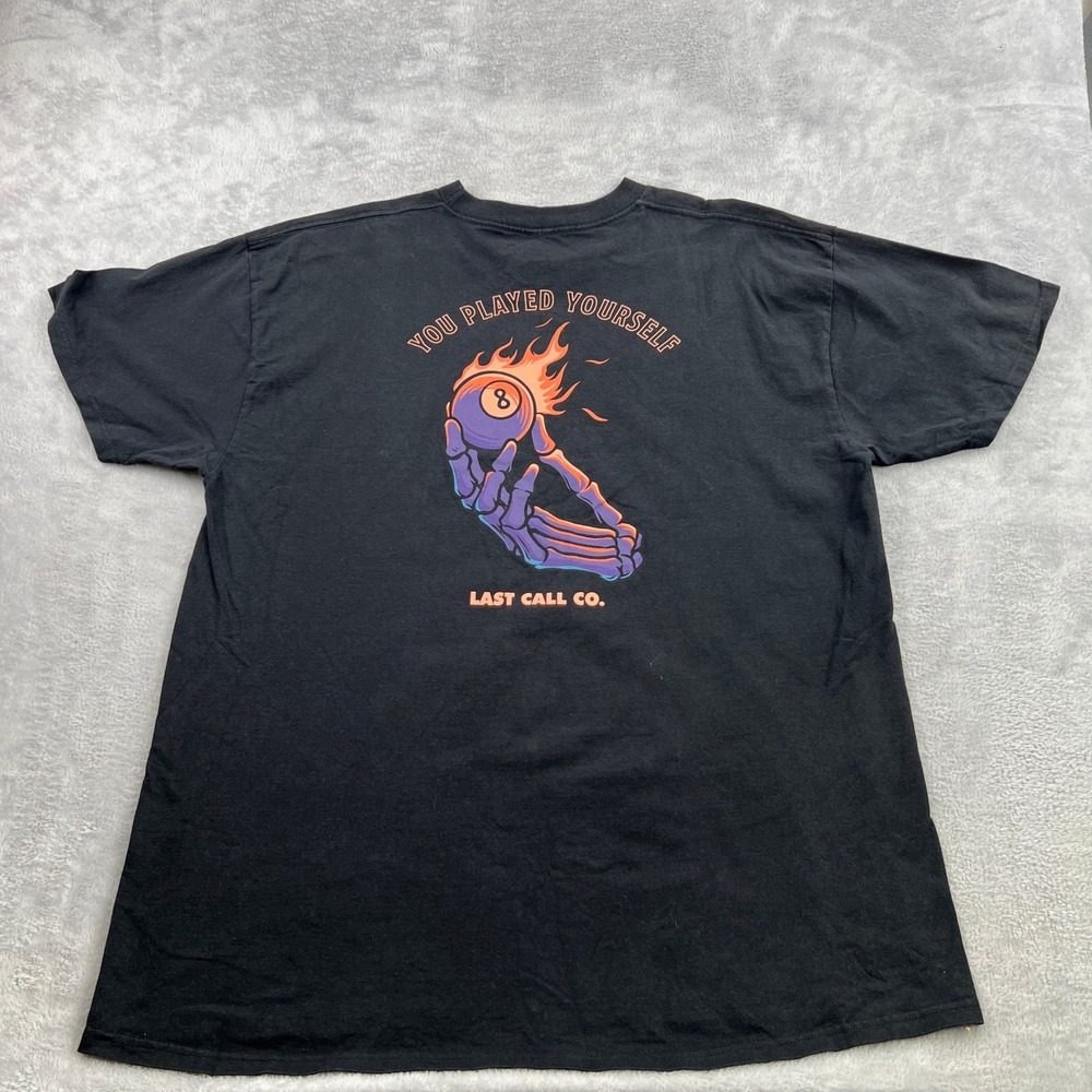 Last Call Co You Played Yourself Graphic Tee 2XL Black Streetwear 8-Ball T-Shirt